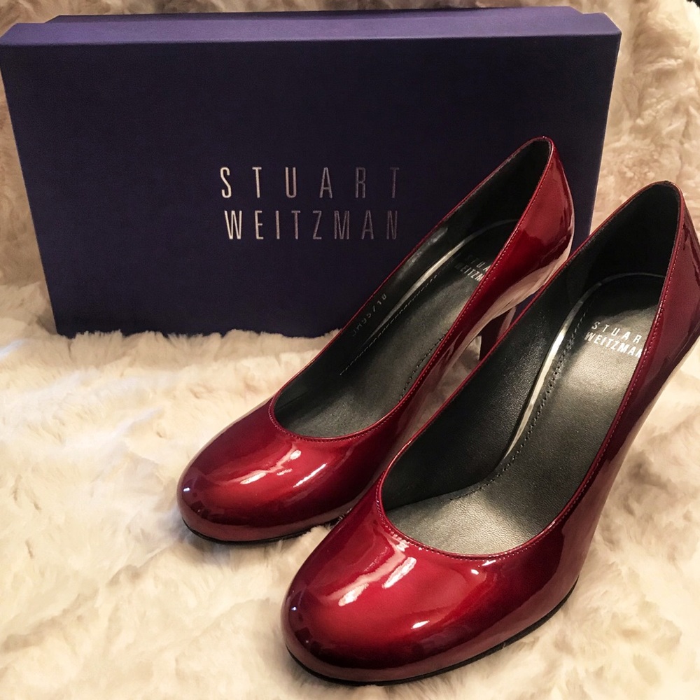 Ruby Red Stuart Weitzman Patent Leather Heels - image 1
